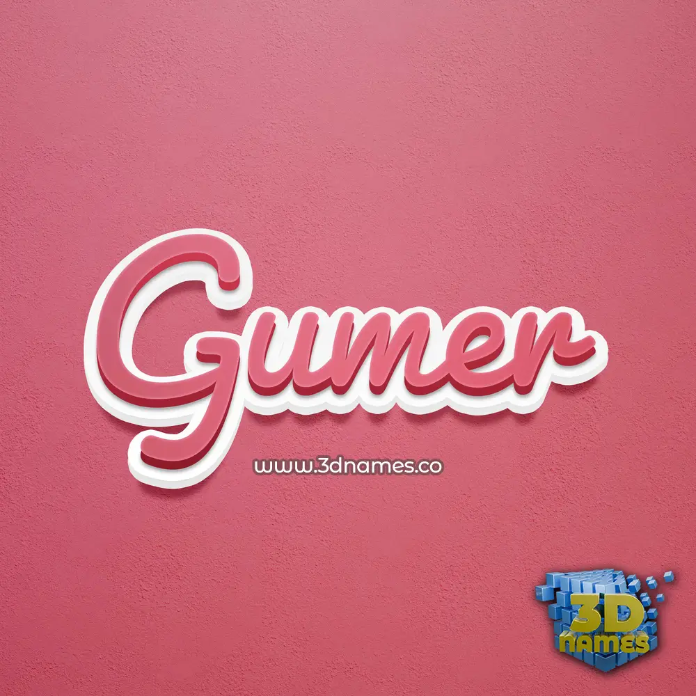 gumer in Red Scribble style - 3D name wallpaper