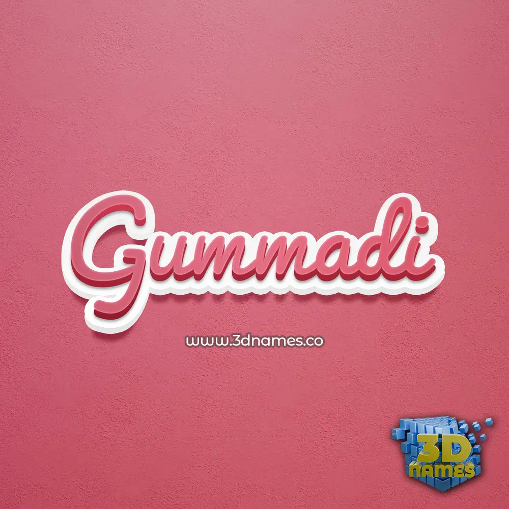 gummadi in Red Scribble style - 3D name wallpaper