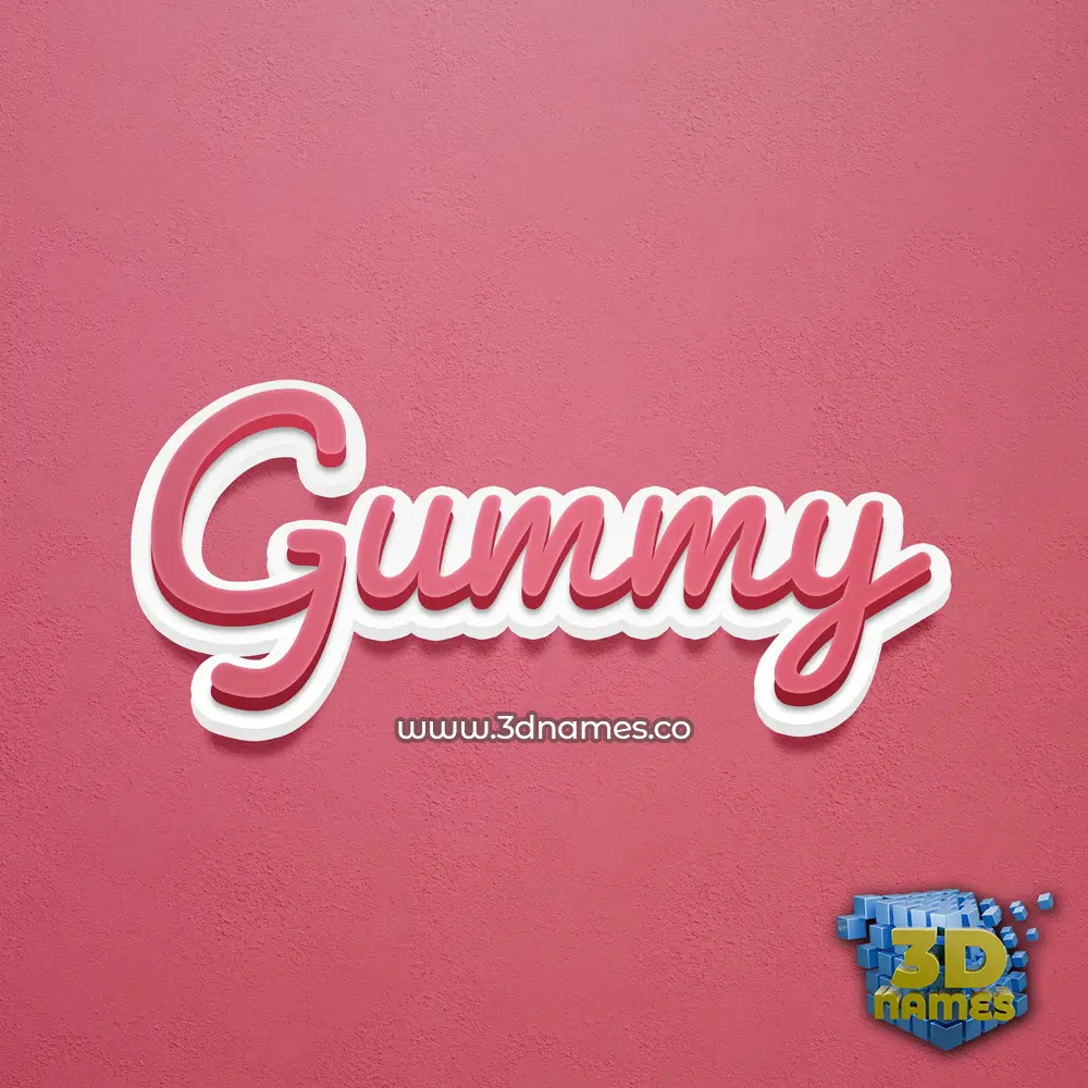gummy in Red Scribble style - 3D name wallpaper