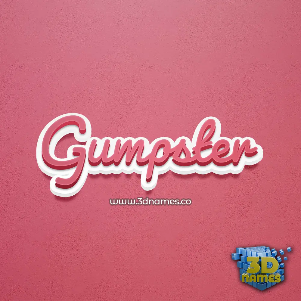 gumpster in Red Scribble style - 3D name wallpaper