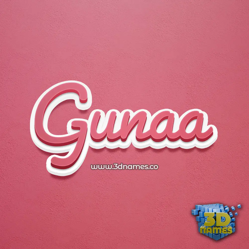 gunaa in Red Scribble style - 3D name wallpaper