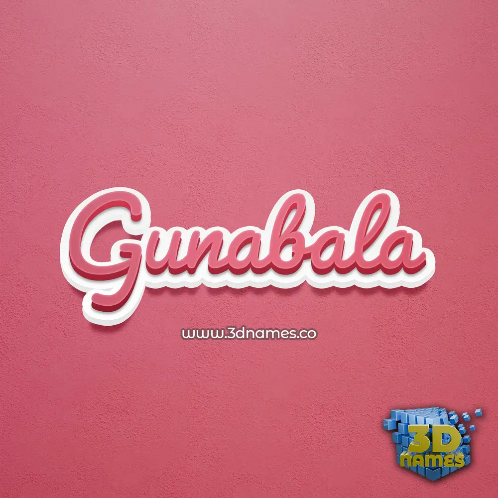 gunabala in Red Scribble style - 3D name wallpaper