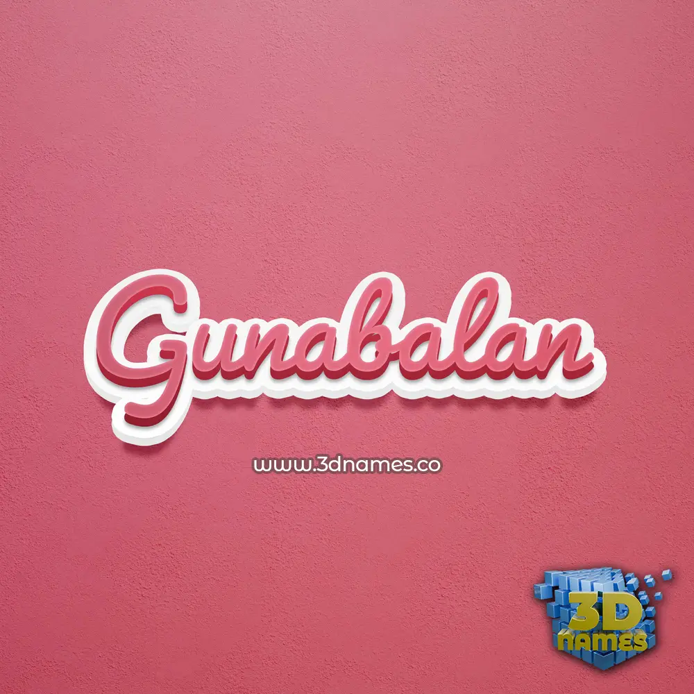 gunabalan in Red Scribble style - 3D name wallpaper