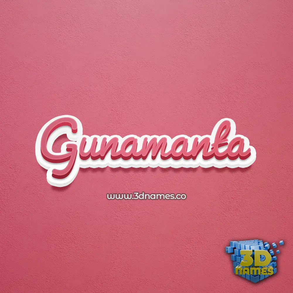 gunamanta in Red Scribble style - 3D name wallpaper