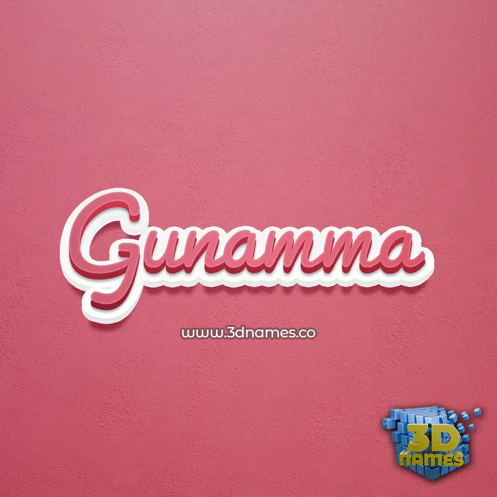 gunamma in Red Scribble style - 3D name wallpaper
