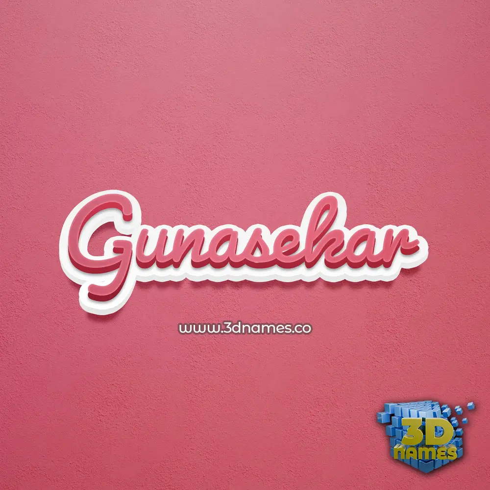 gunasekar in Red Scribble style - 3D name wallpaper