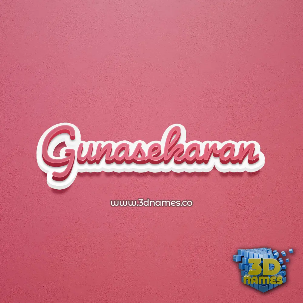 gunasekaran in Red Scribble style - 3D name wallpaper