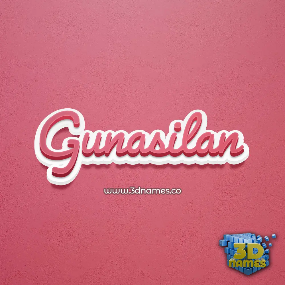 gunasilan in Red Scribble style - 3D name wallpaper