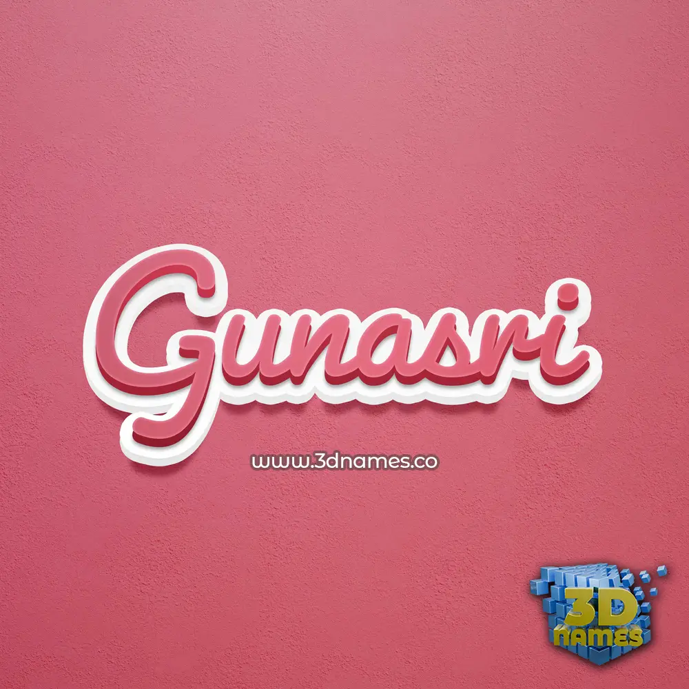 gunasri in Red Scribble style - 3D name wallpaper