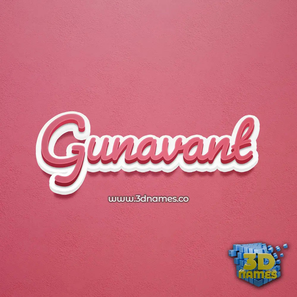 gunavant in Red Scribble style - 3D name wallpaper