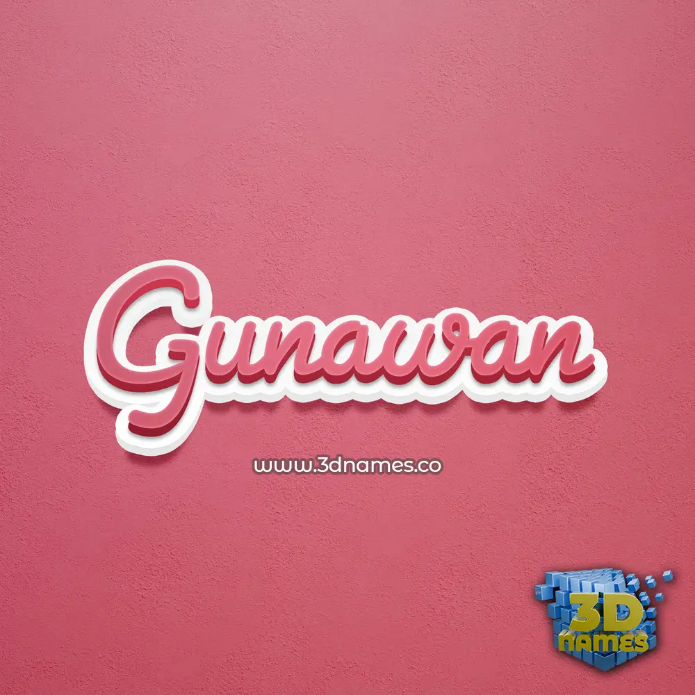 gunawan in Red Scribble style - 3D name wallpaper