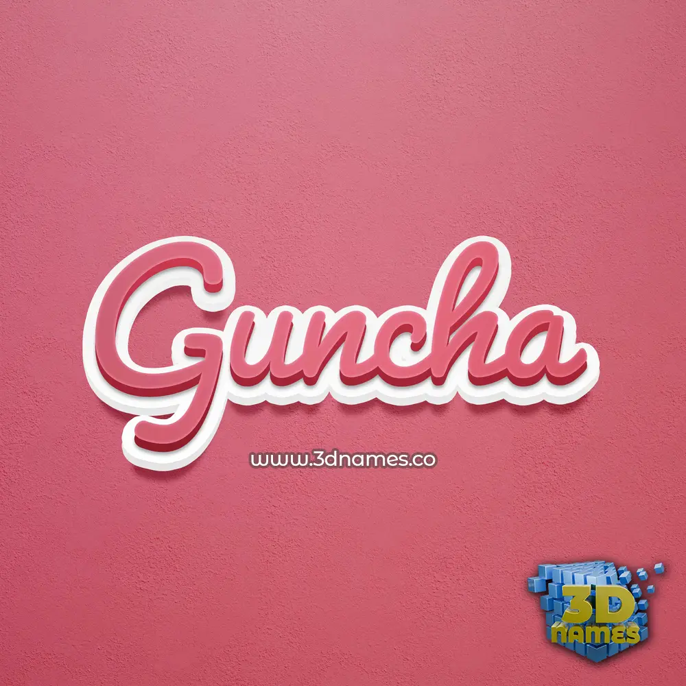 guncha in Red Scribble style - 3D name wallpaper