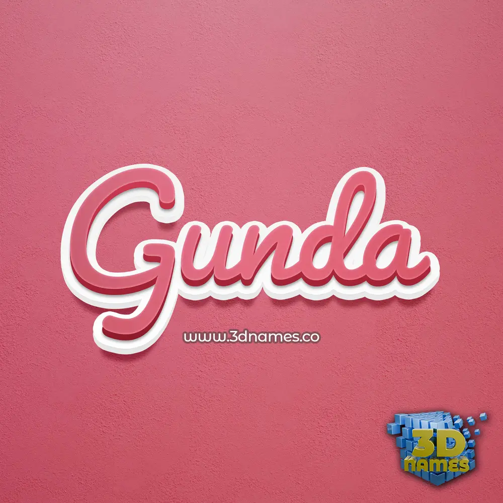 gunda in Red Scribble style - 3D name wallpaper