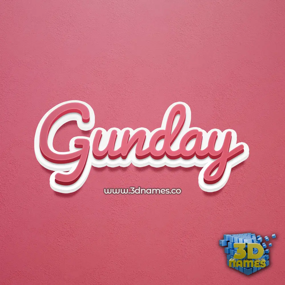 gunday in Red Scribble style - 3D name wallpaper