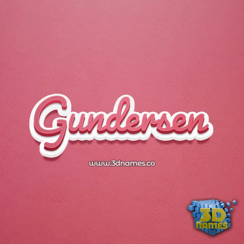 gundersen in Red Scribble style - 3D name wallpaper