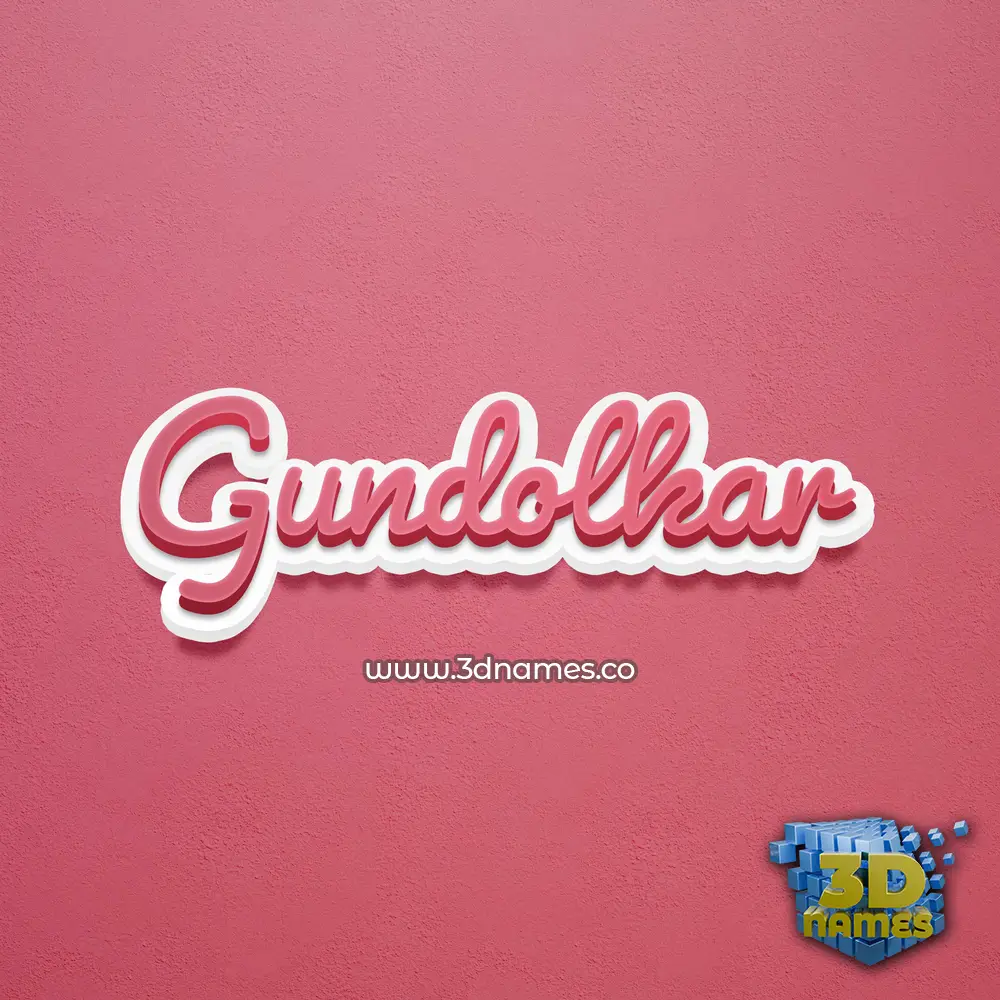 gundolkar in Red Scribble style - 3D name wallpaper