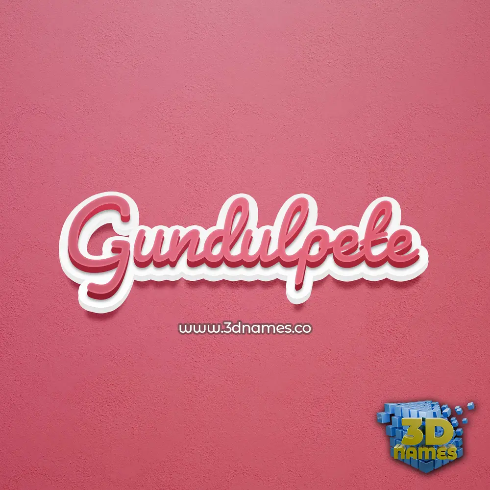 gundulpete in Red Scribble style - 3D name wallpaper