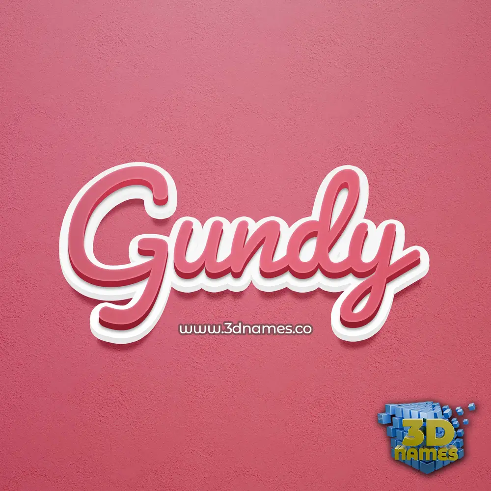 gundy in Red Scribble style - 3D name wallpaper