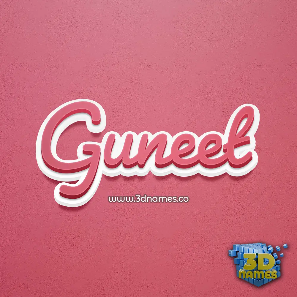 guneet in Red Scribble style - 3D name wallpaper