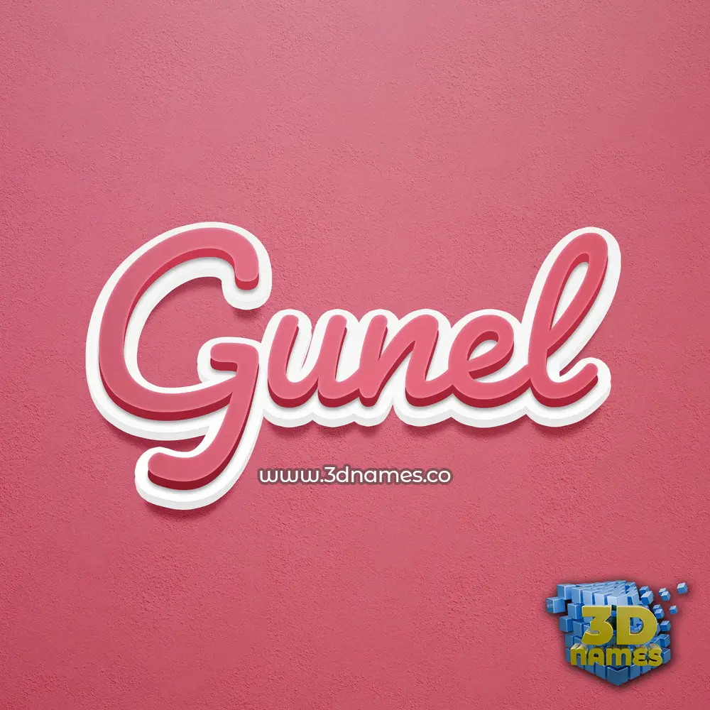 gunel in Red Scribble style - 3D name wallpaper