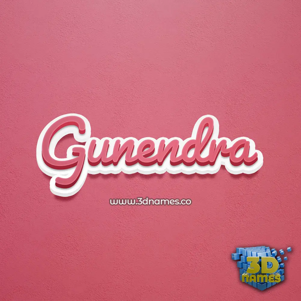 gunendra in Red Scribble style - 3D name wallpaper