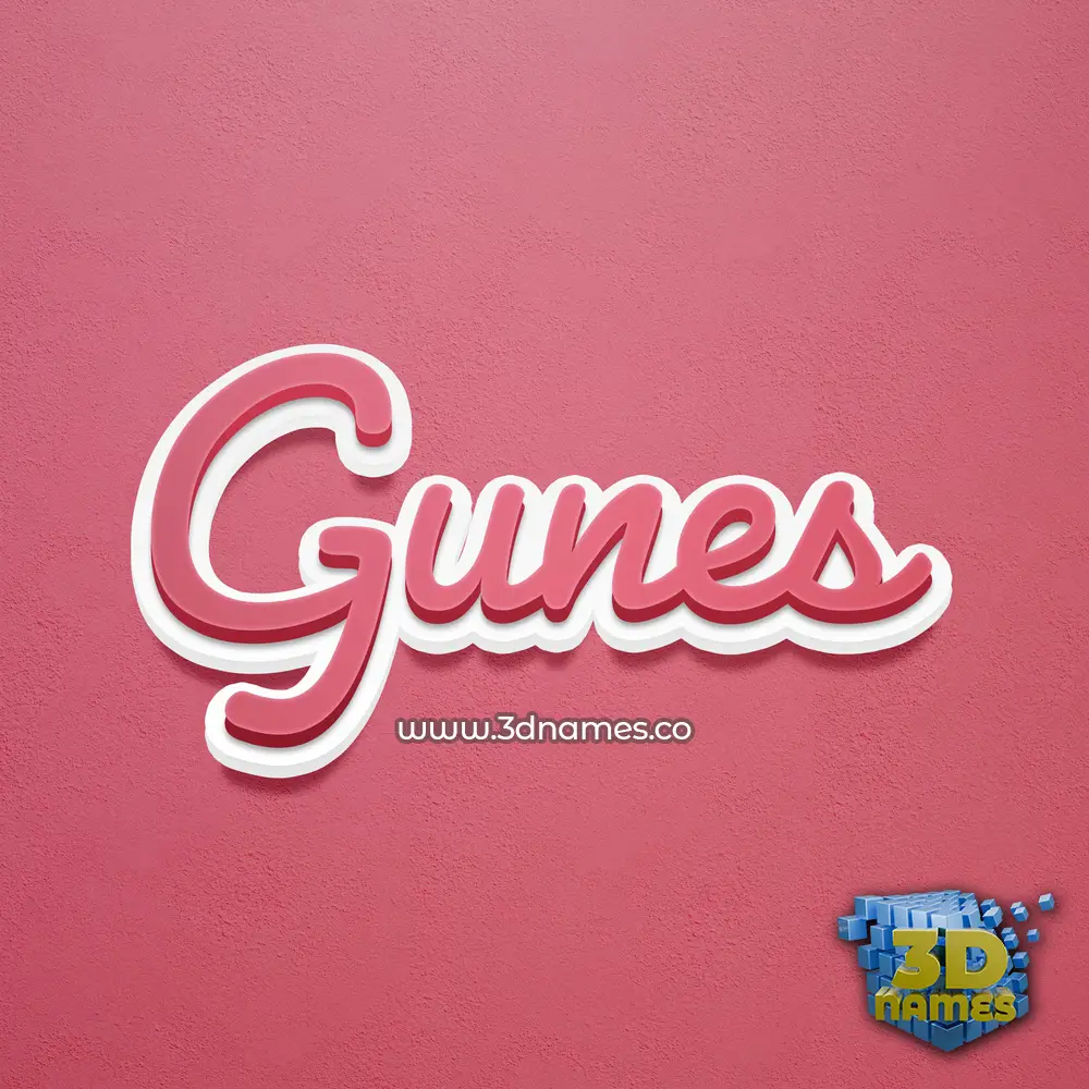 gunes in Red Scribble style - 3D name wallpaper