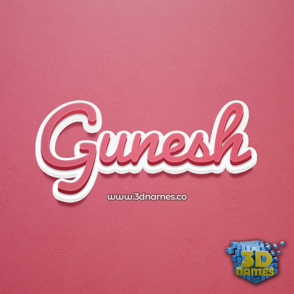 gunesh in Red Scribble style - 3D name wallpaper