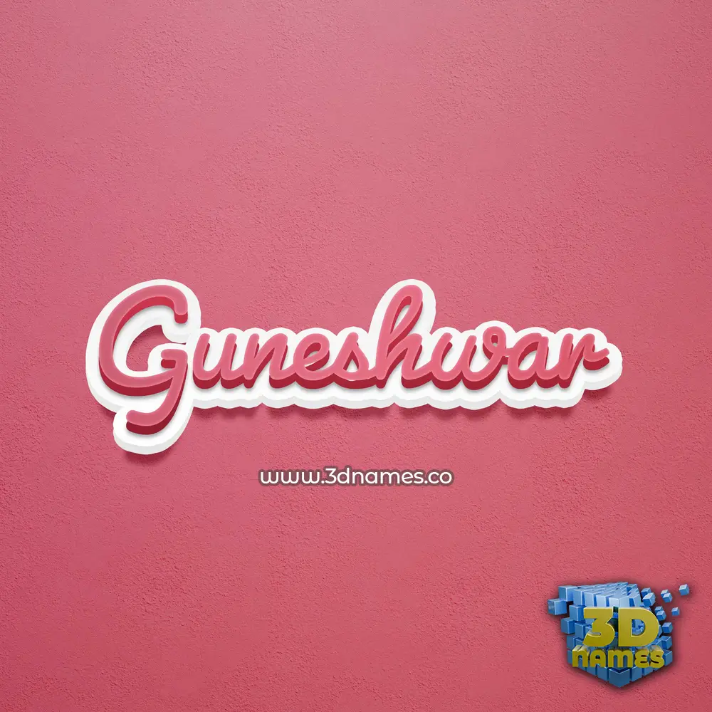 guneshwar in Red Scribble style - 3D name wallpaper