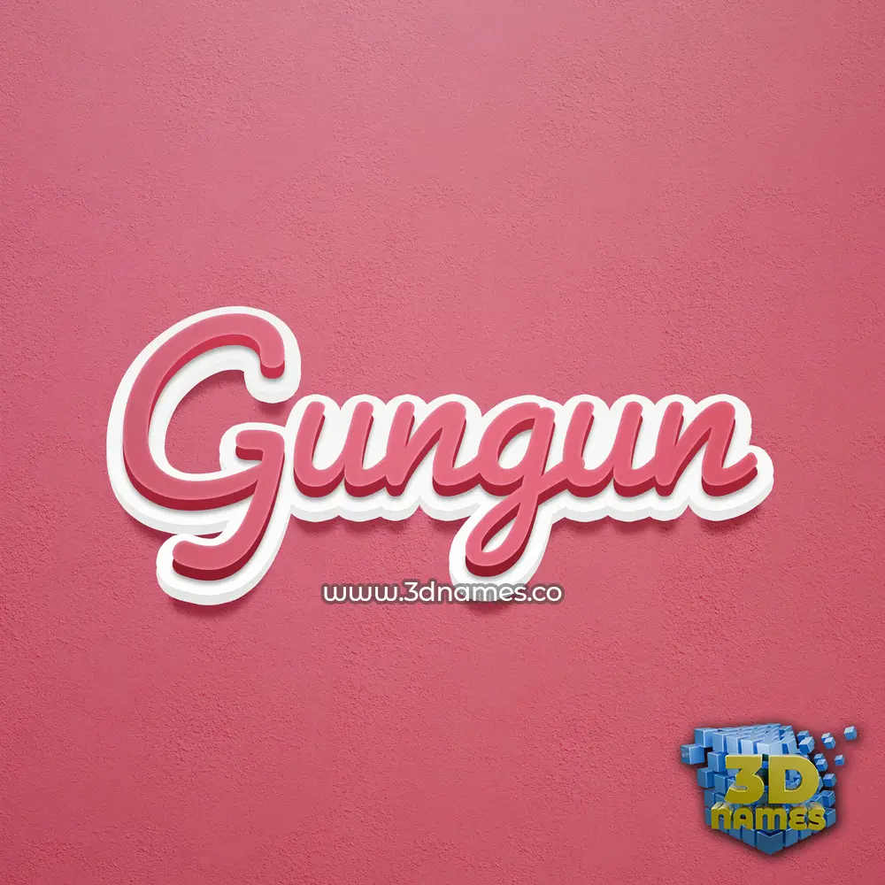 gungun in Red Scribble style - 3D name wallpaper