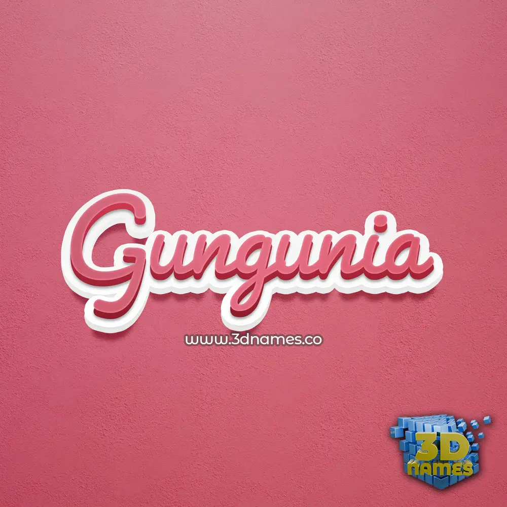 gungunia in Red Scribble style - 3D name wallpaper
