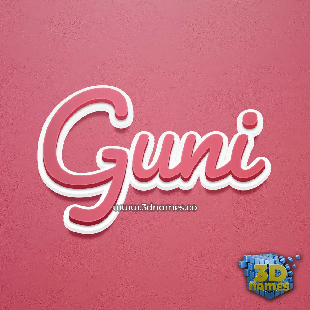 guni in Red Scribble style - 3D name wallpaper