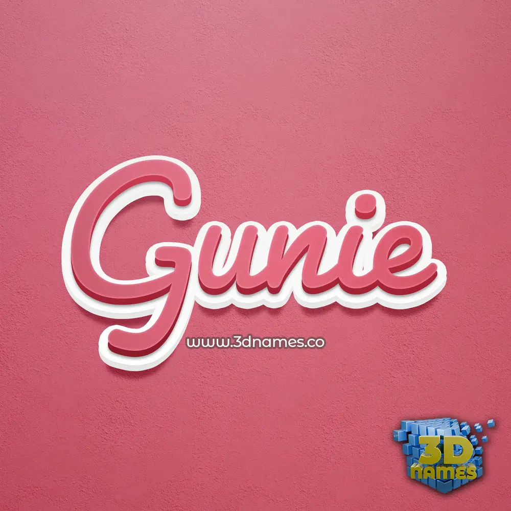 gunie in Red Scribble style - 3D name wallpaper