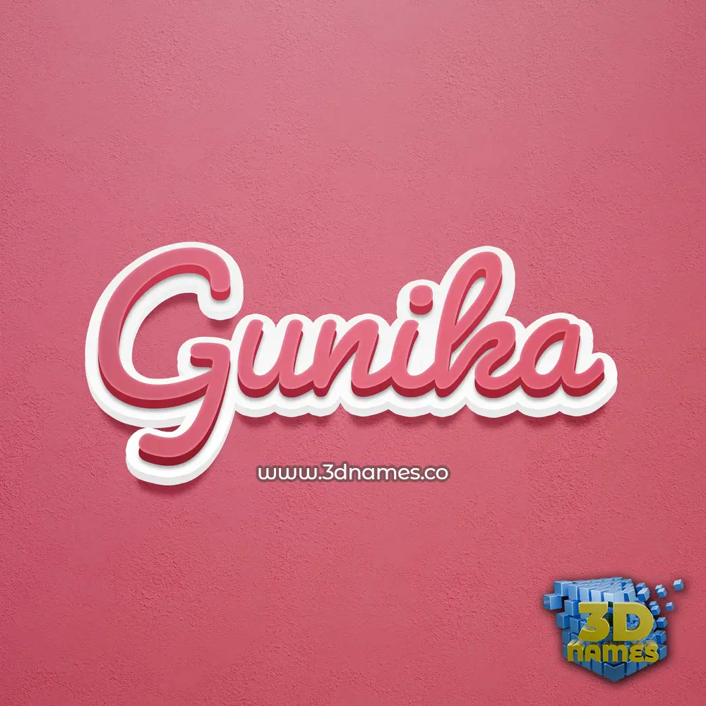 gunika in Red Scribble style - 3D name wallpaper