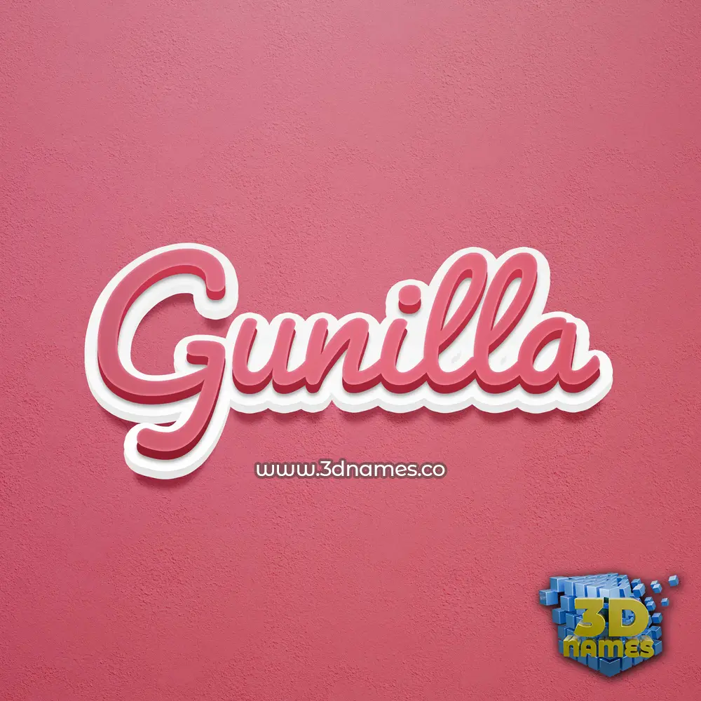 gunilla in Red Scribble style - 3D name wallpaper