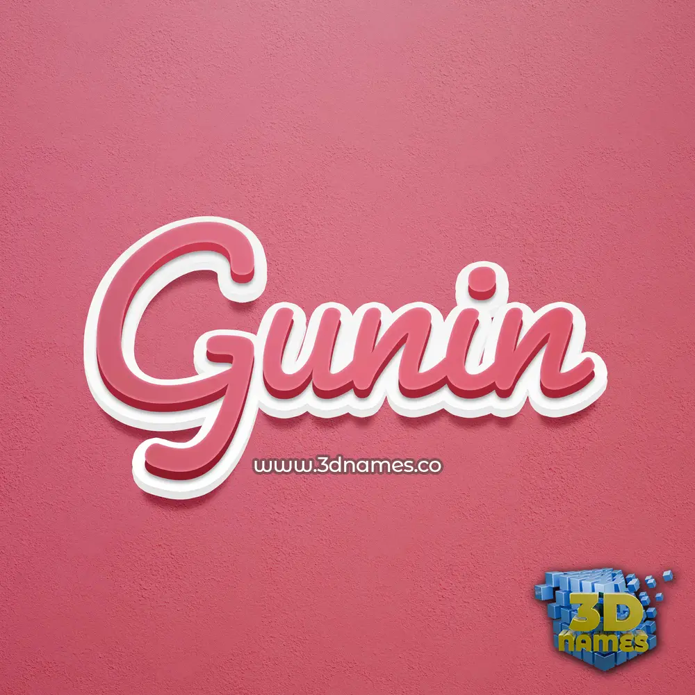 gunin in Red Scribble style - 3D name wallpaper