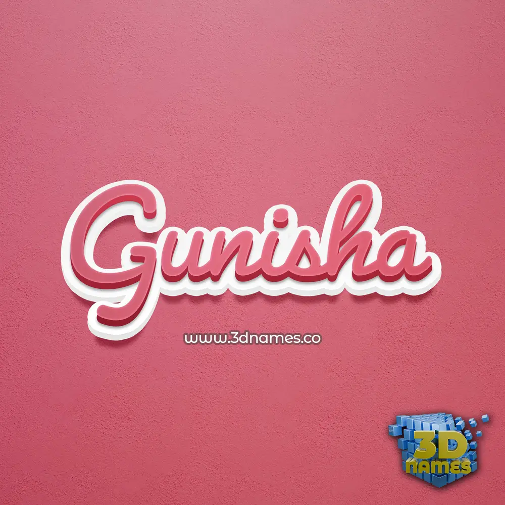 gunisha in Red Scribble style - 3D name wallpaper