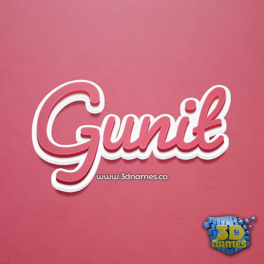 gunit in Red Scribble style - 3D name wallpaper