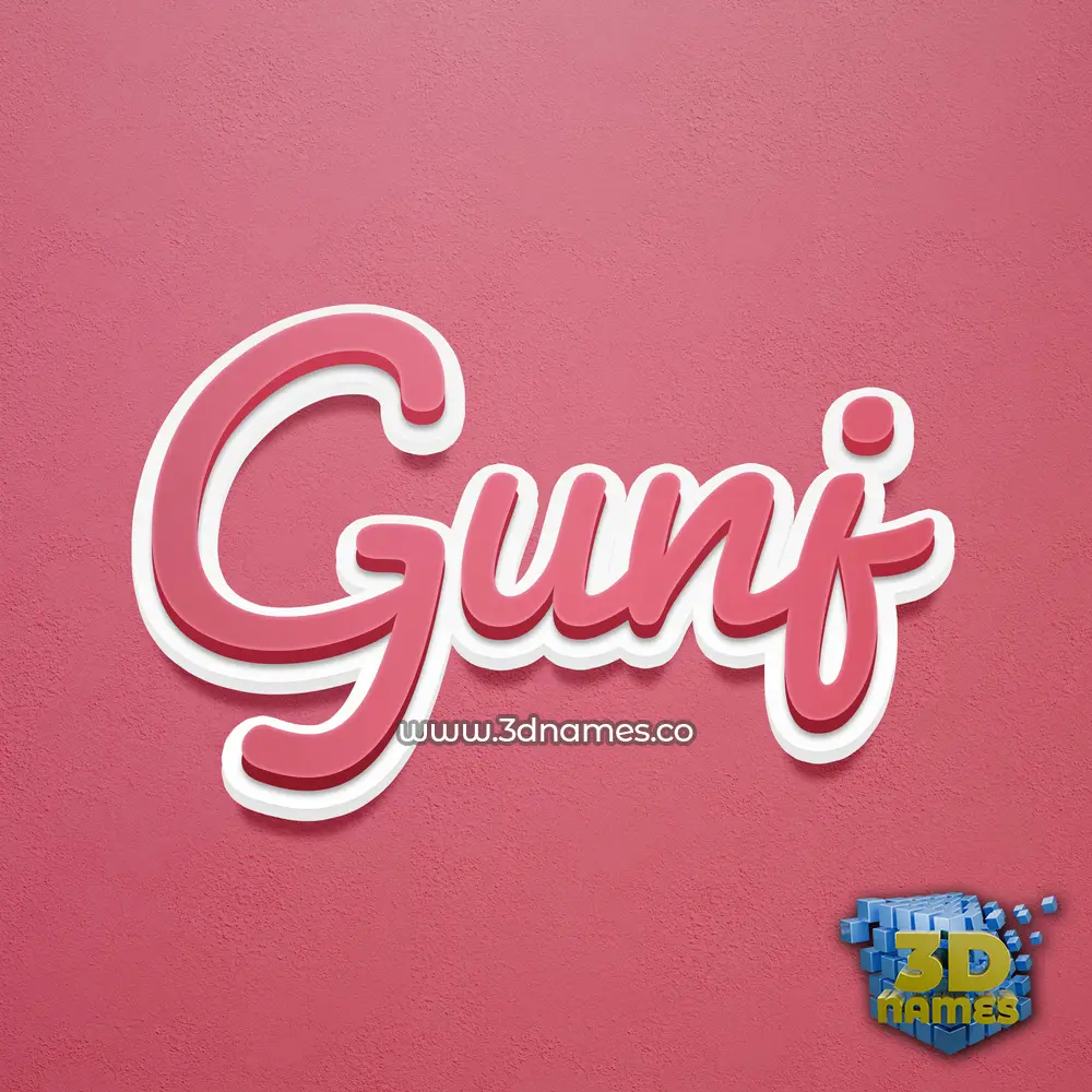 gunj in Red Scribble style - 3D name wallpaper