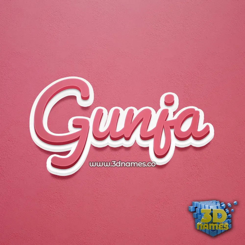 gunja in Red Scribble style - 3D name wallpaper
