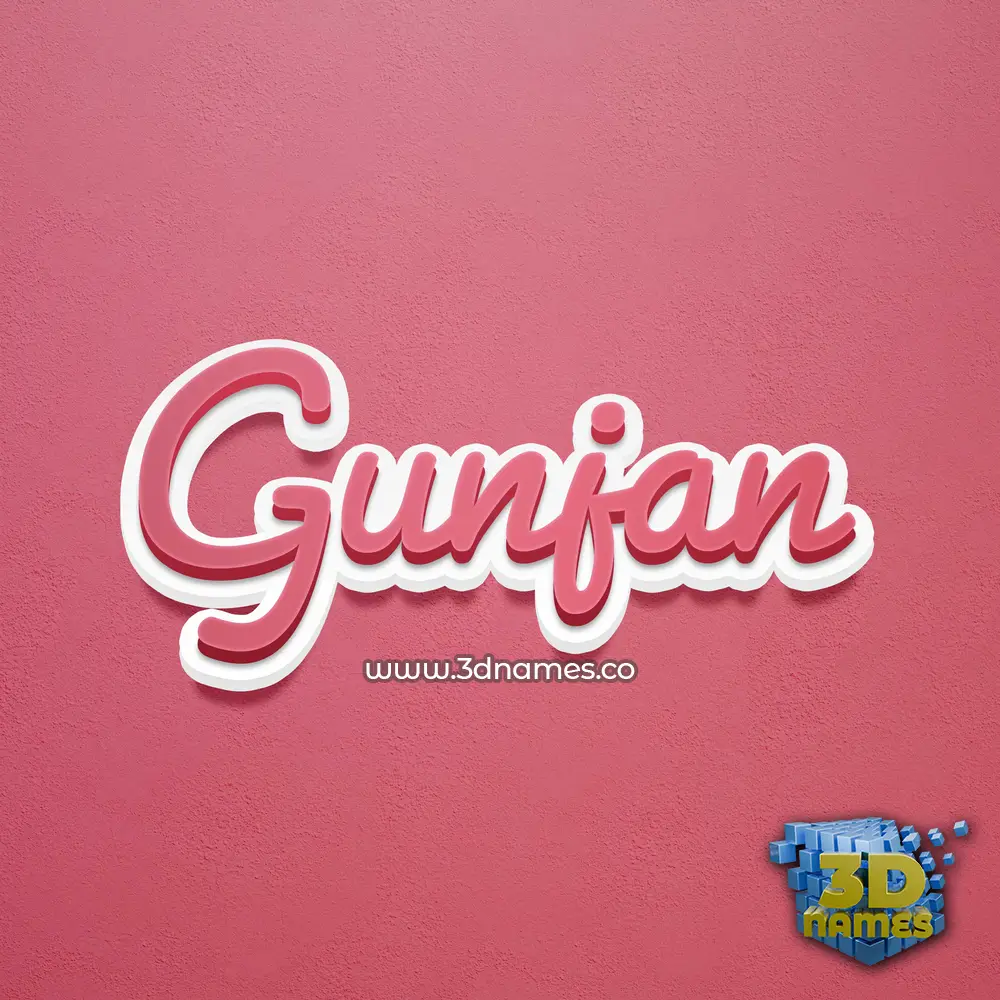 gunjan in Red Scribble style - 3D name wallpaper