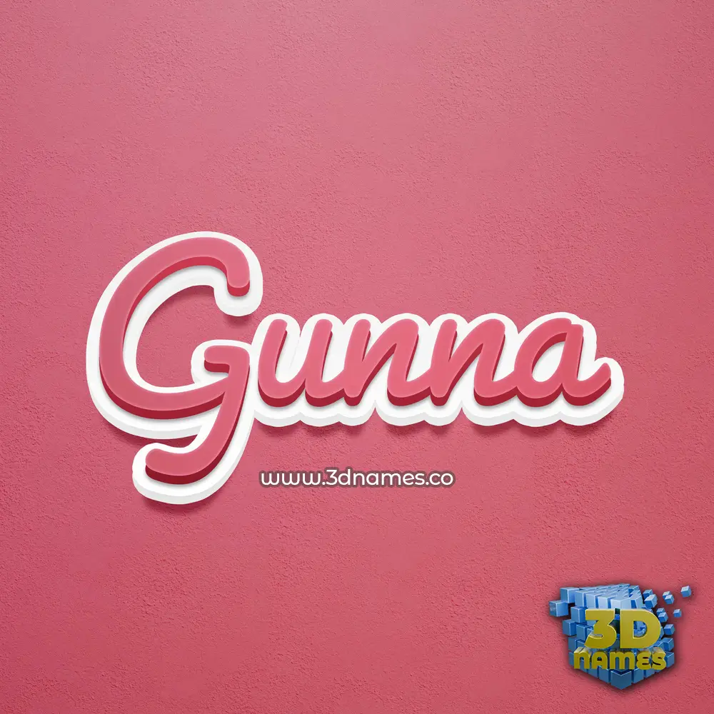 gunna in Red Scribble style - 3D name wallpaper