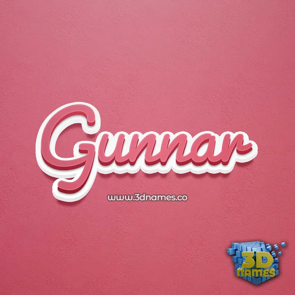 gunnar in Red Scribble style - 3D name wallpaper