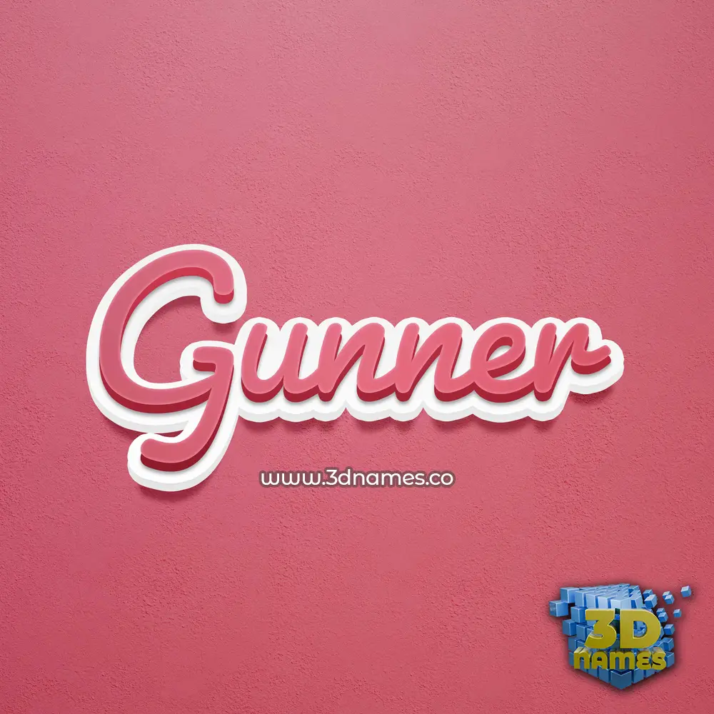 gunner in Red Scribble style - 3D name wallpaper