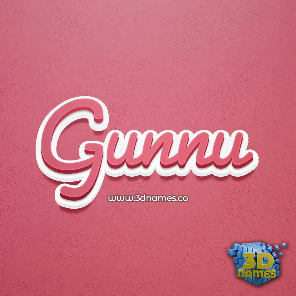 gunnu in Red Scribble style - 3D name wallpaper