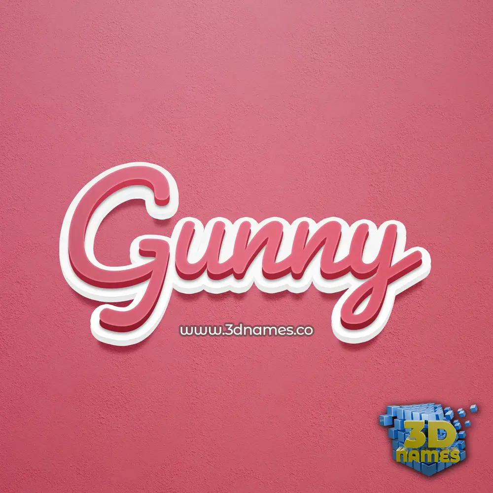 gunny in Red Scribble style - 3D name wallpaper