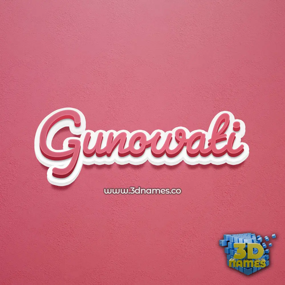 gunowati in Red Scribble style - 3D name wallpaper