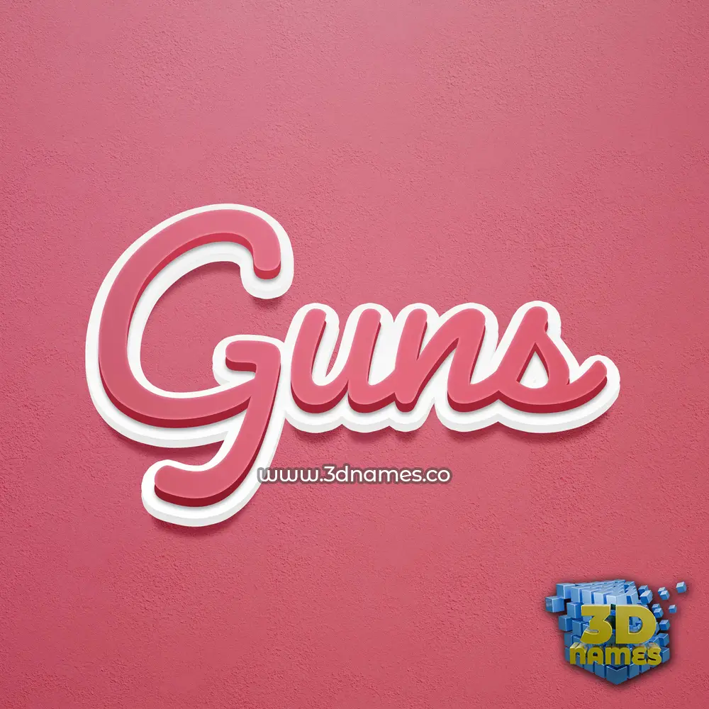 guns in Red Scribble style - 3D name wallpaper
