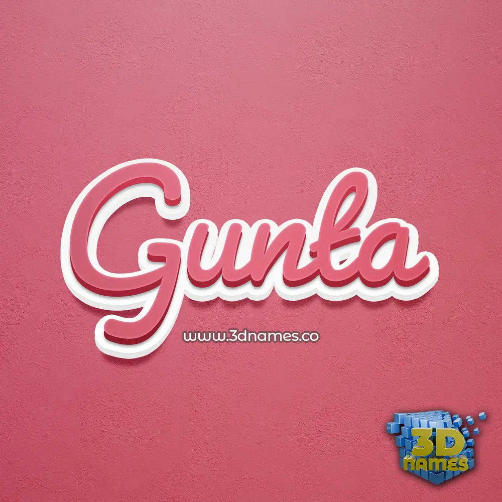 gunta in Red Scribble style - 3D name wallpaper