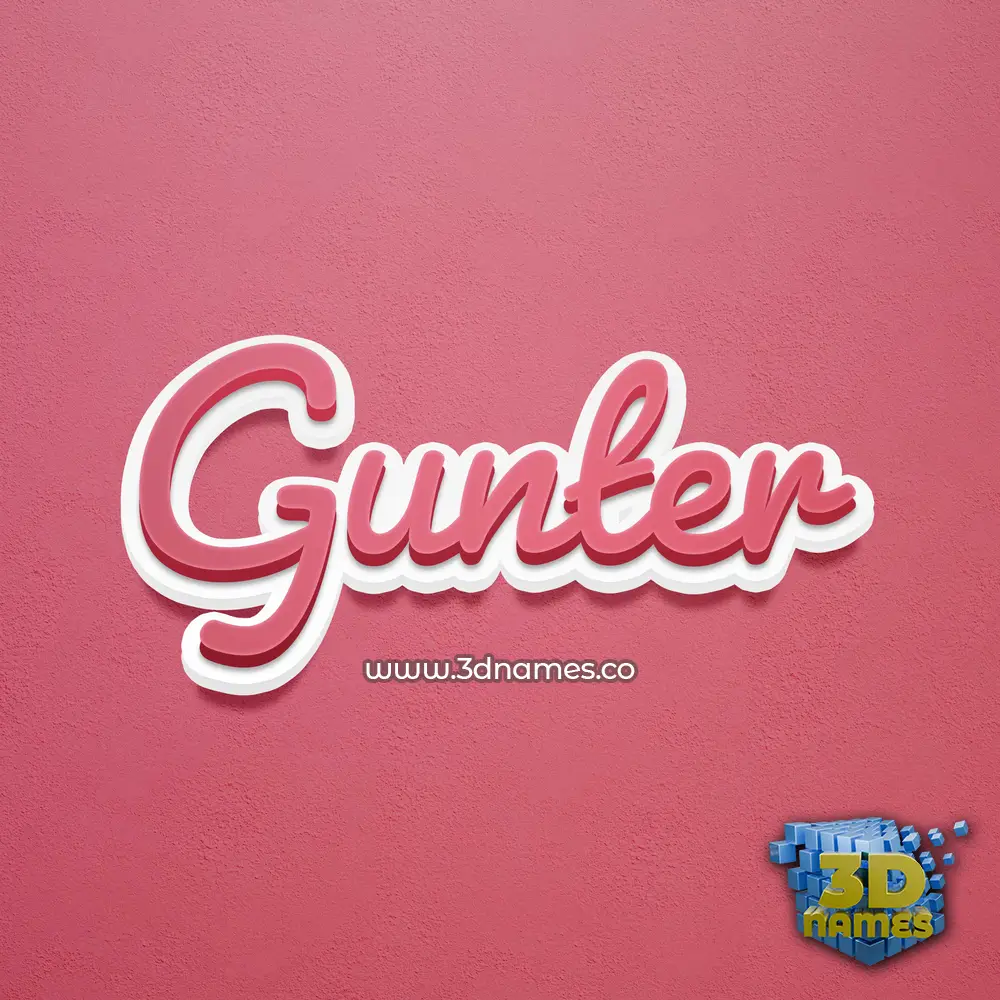 gunter in Red Scribble style - 3D name wallpaper