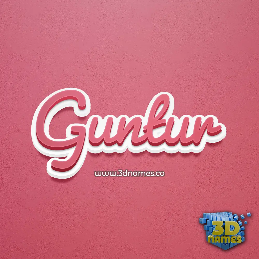 guntur in Red Scribble style - 3D name wallpaper